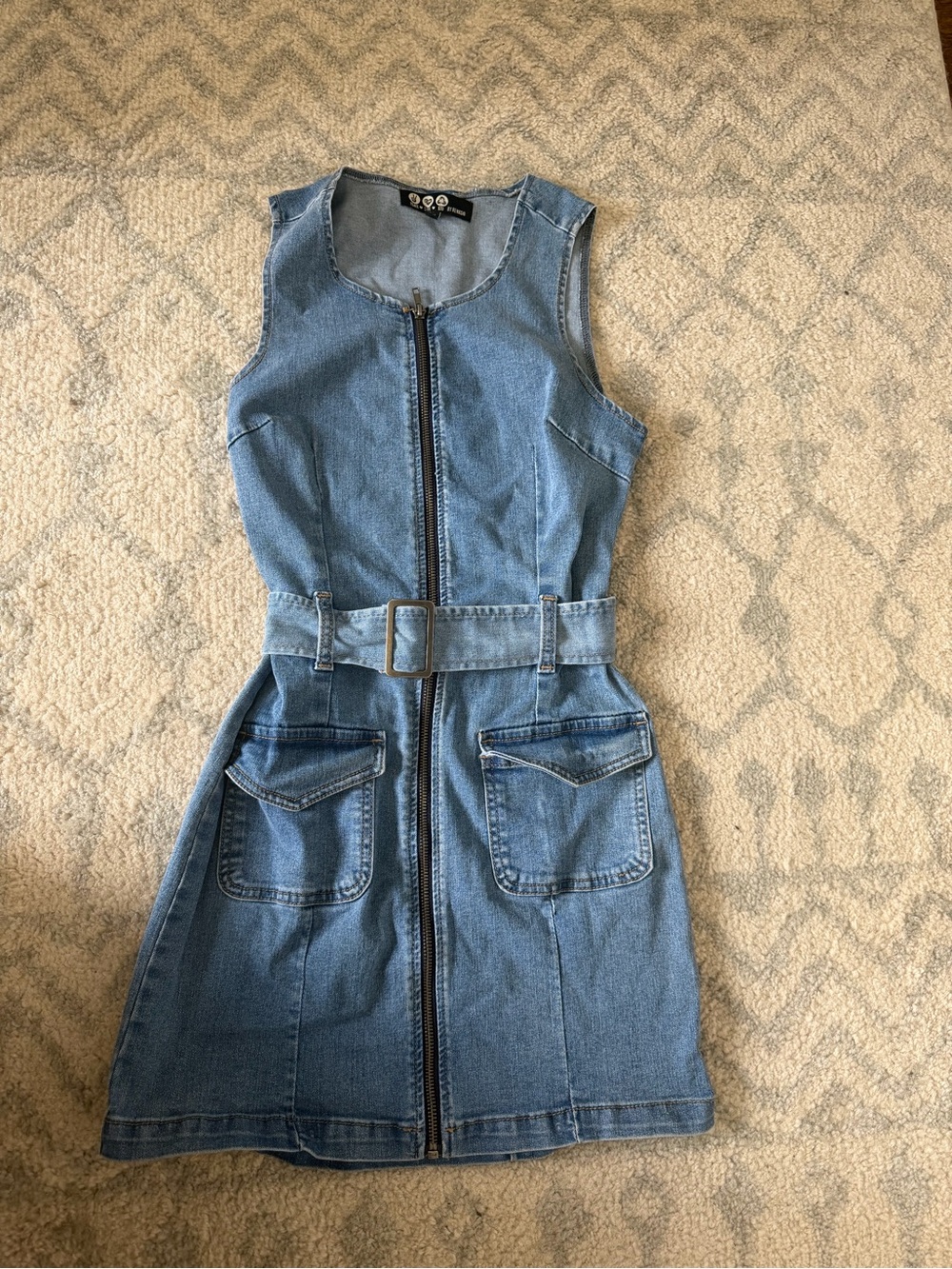 Rewash Light Blue Denim Top with Label Detail